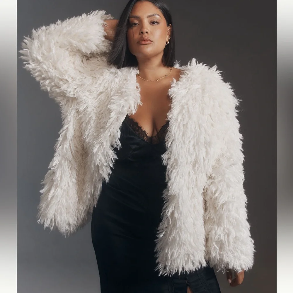 Anthropologie NWT Sz XS shaggy faux fur jacket; top-rated & sold out @anthro - Picture 6 of 16